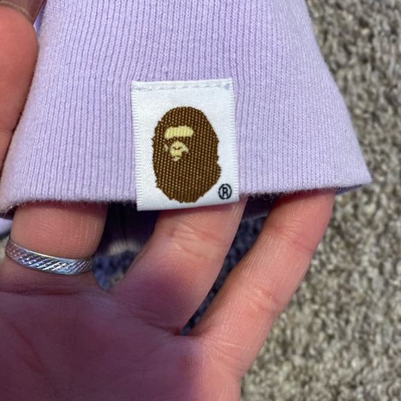 Bape Shark Mouth T shirt. A lavender color, size medium, and is unisex - Picture 4 of 4